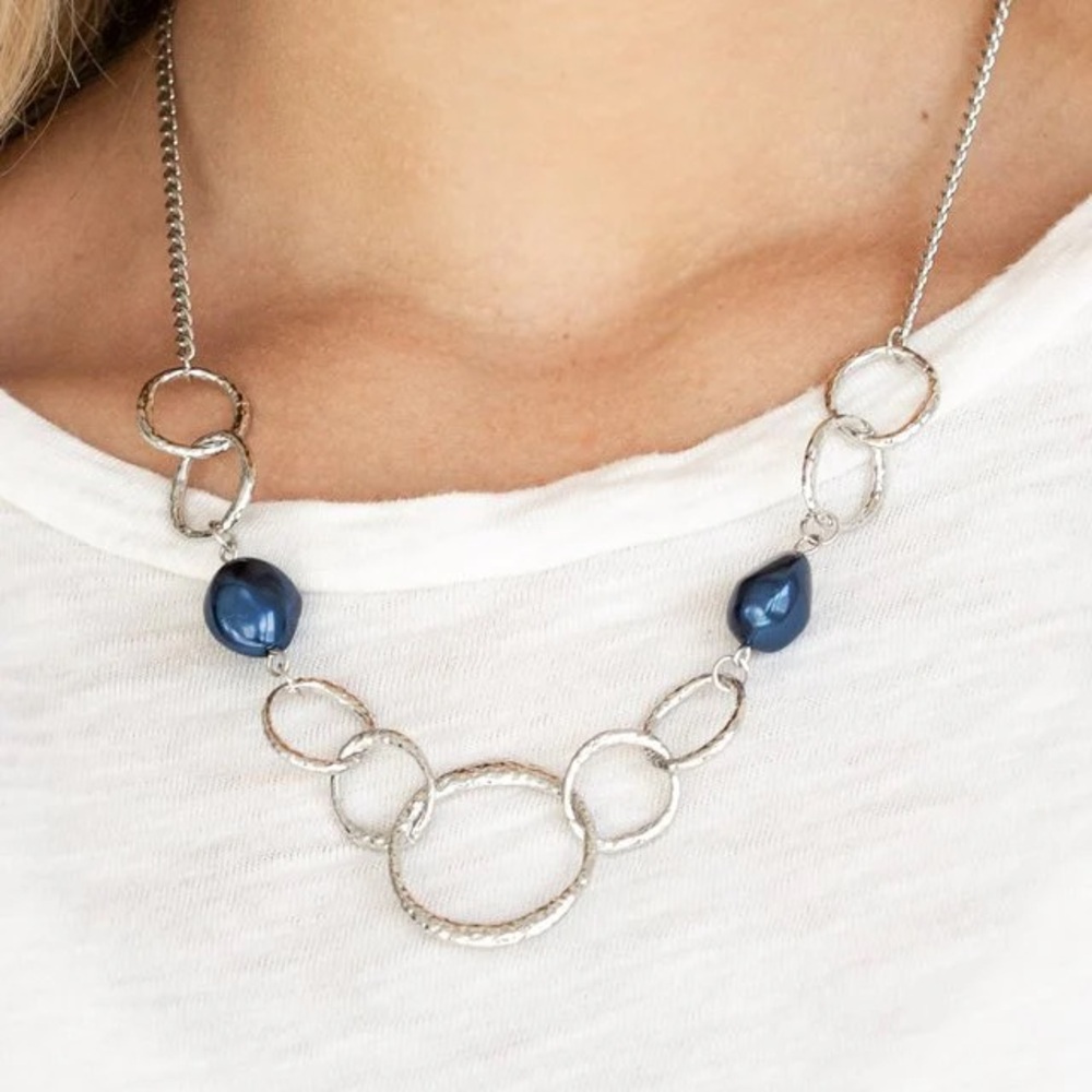 Lead Role Not Sorry Blue Necklace Set paparazzi